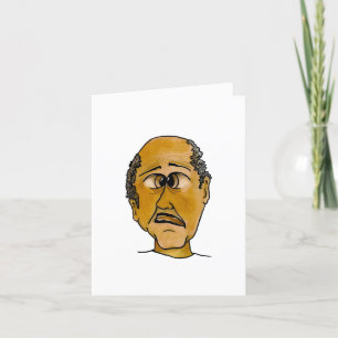 Een grappige vent die aan de duief of het beeld de kaart