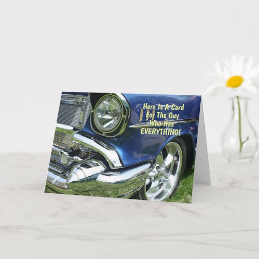 Een grappige vent die alles heeft, Blauwe Chevy ui Kaart (Kleine Plant)