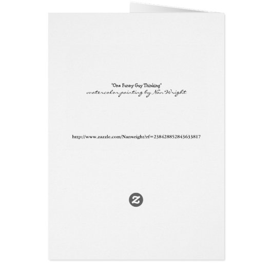 Een grappige vent die denkt (Achterkant)