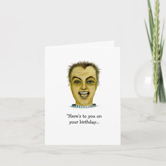 Een grappige vent die zich de verjaardag van ieman kaart (Voorkant)