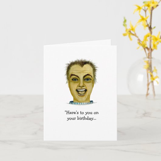 Een grappige vent die zich de verjaardag van ieman kaart (Gele Bloem)