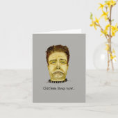 Een grappige vent die zich niet goed voelt kaart (Gele Bloem)