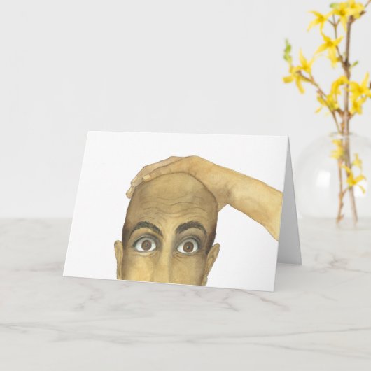 Een grappige vent zonder haar kaart (Gele Bloem)