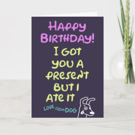 Een grappige verjaardagskaart van hond, bewerkbaar kaart