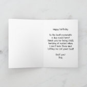 Een grappige verjaardagskaart van hond, bewerkbaar kaart (Binnen)