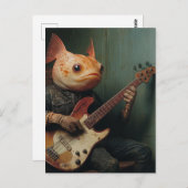 Een grappige vis speelt gitaar fantasie briefkaart (Voorkant / Achterkant)