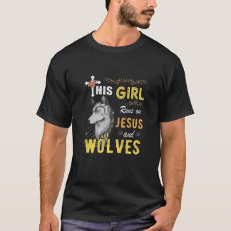 Een grappige Waterverf die naar Jezus en Wolven ga T-shirt