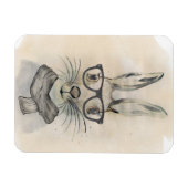 Een grappige waterverf met bril en sjaal magneet (Horizontaal)