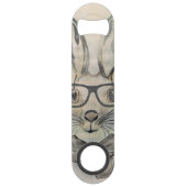 Een grappige waterverf met bril en sjaal speed flessenopener (Voorkant)