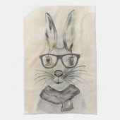 Een grappige waterverf met bril en sjaal theedoek (Verticaal)