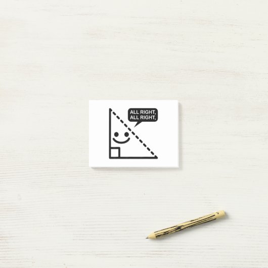 Een grappige Wiskunde driehoek met Shirt. Oké. Post-it® Notes (Op bureau)