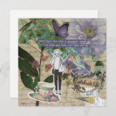 Een Grateful Heart/Paars Flat Wenskaart (Voorkant / Achterkant)