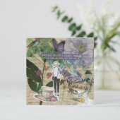 Een Grateful Heart/Paars Flat Wenskaart (Staand voorkant)