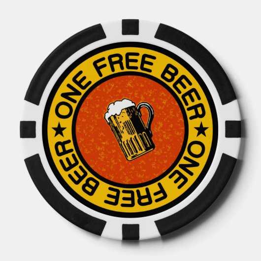 ÉÉN GRATIS BEER aangepaste balk/drink-chips Poker Chips (Voorkant)
