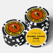 ÉÉN GRATIS BEER aangepaste balk/drink-chips Poker Chips (Opstapeling)