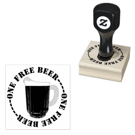 Eén gratis bier rubberstempel (Gestempeld)