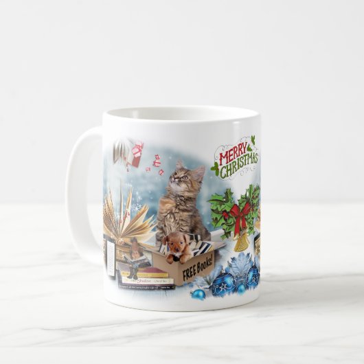 Een gratis boekbericht koffiemok (Voorkant links)