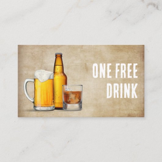 Een gratis Drink Kaart of ticket (Voorkant)