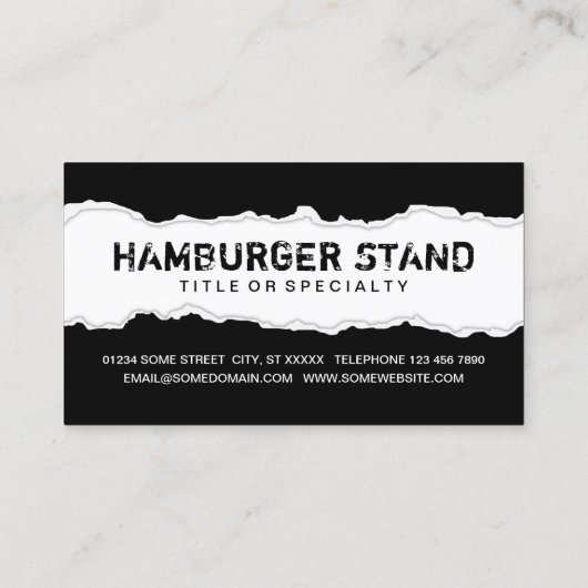 één gratis HAMBURGER Klantenkaartje (Achterkant)