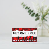 één gratis SLICE voor PIZZA Klantenkaartje (Staand voorkant)