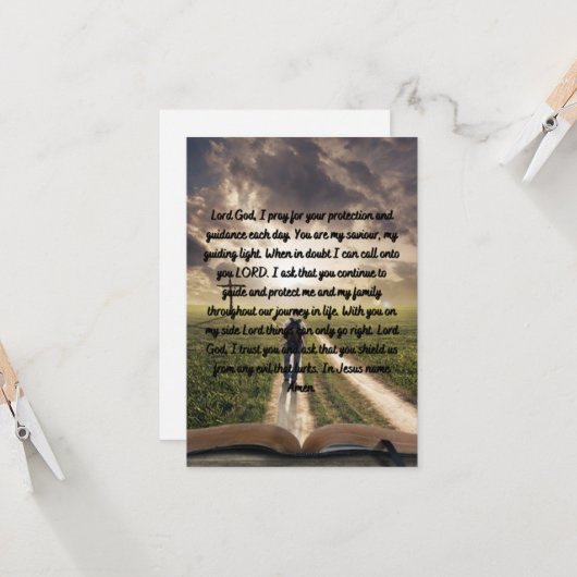 Een gratis Wenskaart voor dagelijkse bescherming Kaart (Voorkant / Achterkant in situ)