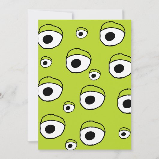 Een Green Monster Bash! Schattigee Monster Party n Kaart (Achterkant)