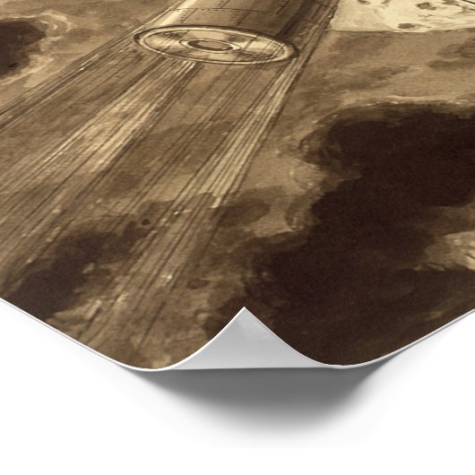 Een greep naar de  tekening van de maan poster (Hoek)