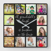 Een Grenzende prijsopgave 12 Foto zwart Vierkante Klok (Voorkant)