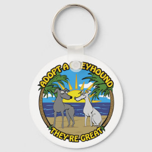 EEN GREYHOUND AANNEMEN DIE ZE GROOT ZIJN SLEUTELHANGER