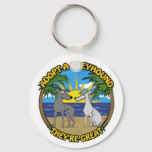 EEN GREYHOUND AANNEMEN DIE ZE GROOT ZIJN SLEUTELHANGER (Voorkant)