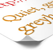 Een Greyhound aannemen Poster (Hoek)