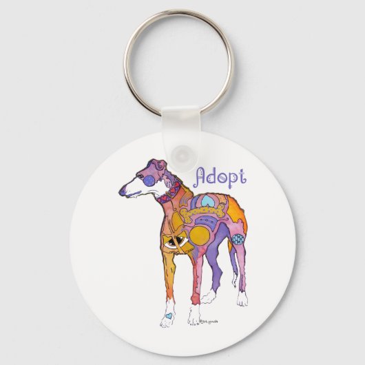 Een Greyhound aannemen Sleutelhanger (Voorkant)