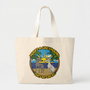 EEN GREYHOUND ADOPTEREN ZIJ ZIJN FANTASTISCH GROTE TOTE BAG