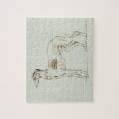 Een Greyhound, links naast elkaar (pen en inkt op  Legpuzzel (Verticaal)