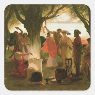 Een Grieks festival Vierkante Sticker