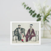 Een Griekse priester en een Turk, gegraveerd door Briefkaart (Staand voorkant)
