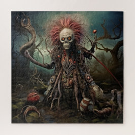 Een griezelig, eng moerasmonster legpuzzel