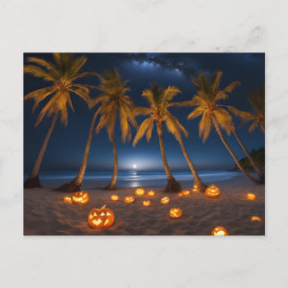Een griezelig Halloween-feest op het strand Feestdagenkaart