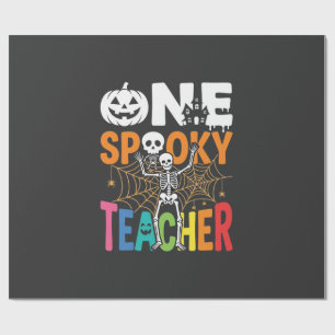 Een griezelig leraar Halloween-ontwerp_1 Cadeaupapier