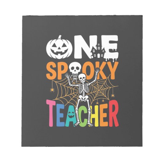 Een griezelig leraar Halloween-ontwerp_1 Notitieblok (Voorkant)