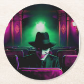 Een griezelig Man in het theater! Ronde Kartonnen Onderzetter (Voorkant)