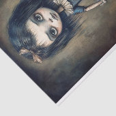 Een griezelig meisje dat haar monster uitlaat tissuepapier (Detail)