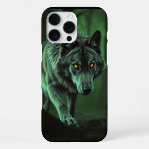Een griezelige blik van een nachtwolf iPhone 16 pro max hoesje