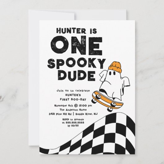 Een griezelige kerel verjaardag uitnodiging (Voorkant)