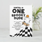 Een griezelige kerel verjaardag uitnodiging (Staand voorkant)