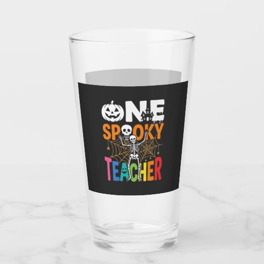 Een griezelige leraar Halloween-ontwerp_1 Glas (Voorkant)