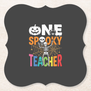 Een griezelige leraar Halloween-ontwerp_1 Kartonnen Onderzetters