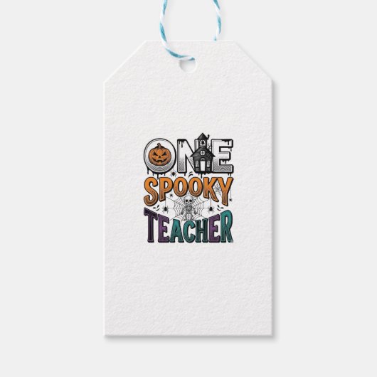 Een griezelige leraar Halloween vector ontwerp_1 Cadeaulabel (Voorkant)