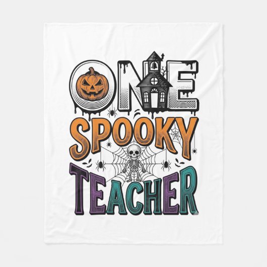 Een griezelige leraar Halloween vector ontwerp_1 Fleece Deken (Voorkant)