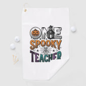 Een griezelige leraar Halloween vector ontwerp_1 Golfhanddoek (Insitu)